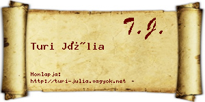 Turi Júlia névjegykártya